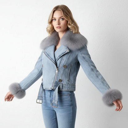 Veste en Jean d’Hiver pour Femme | Doublure Chaude en Fausse Fourrure
