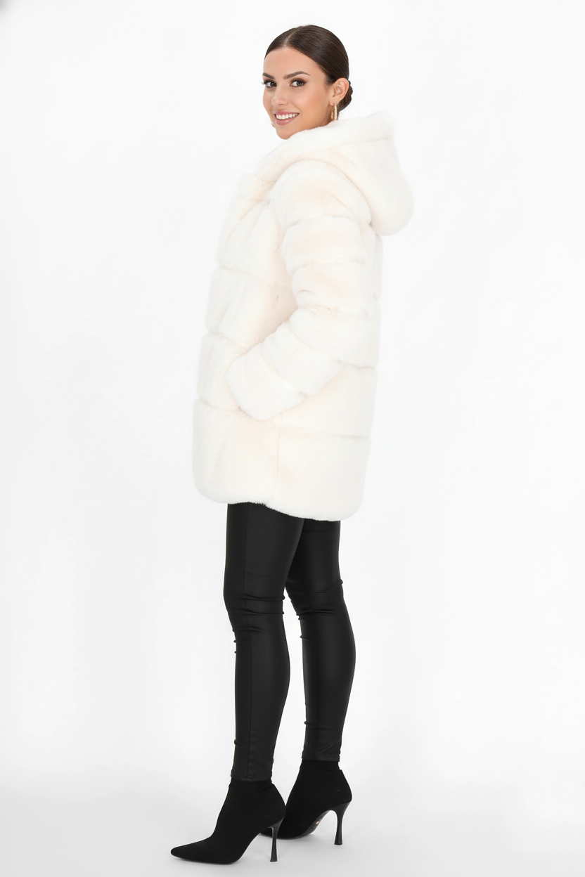 Manteau Femme en Fausse Fourrure | Design Élégant avec Manches Volumineuses