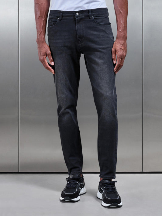 Jean Denim Slim Noir Délavé