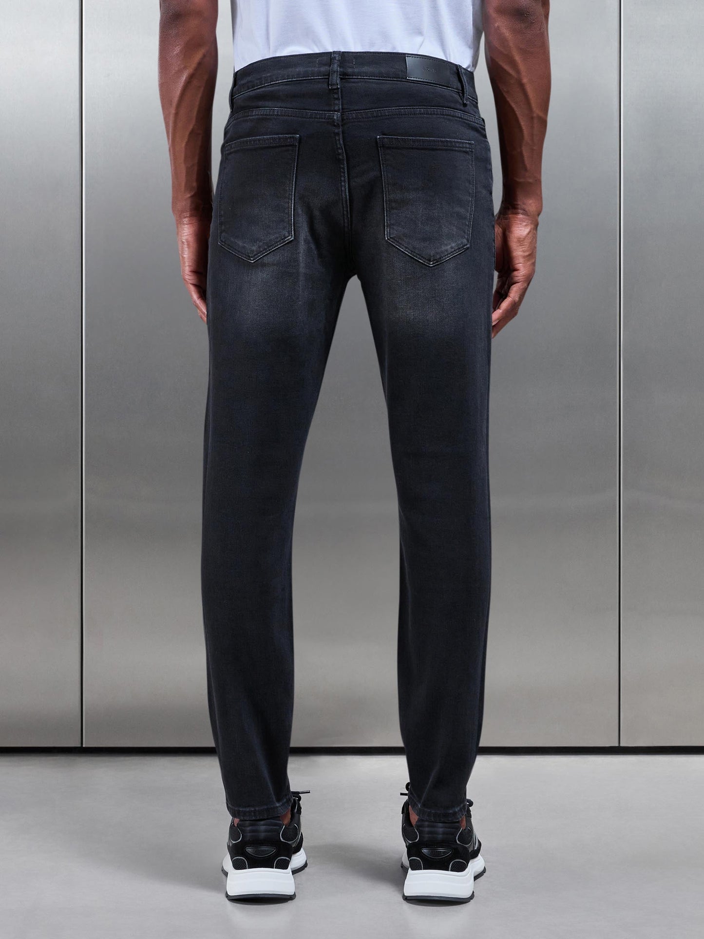 Jean Denim Slim Noir Délavé