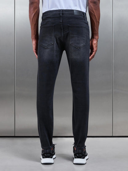 Jean Denim Slim Noir Délavé