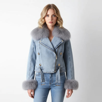 Veste en Jean d’Hiver pour Femme | Doublure Chaude en Fausse Fourrure