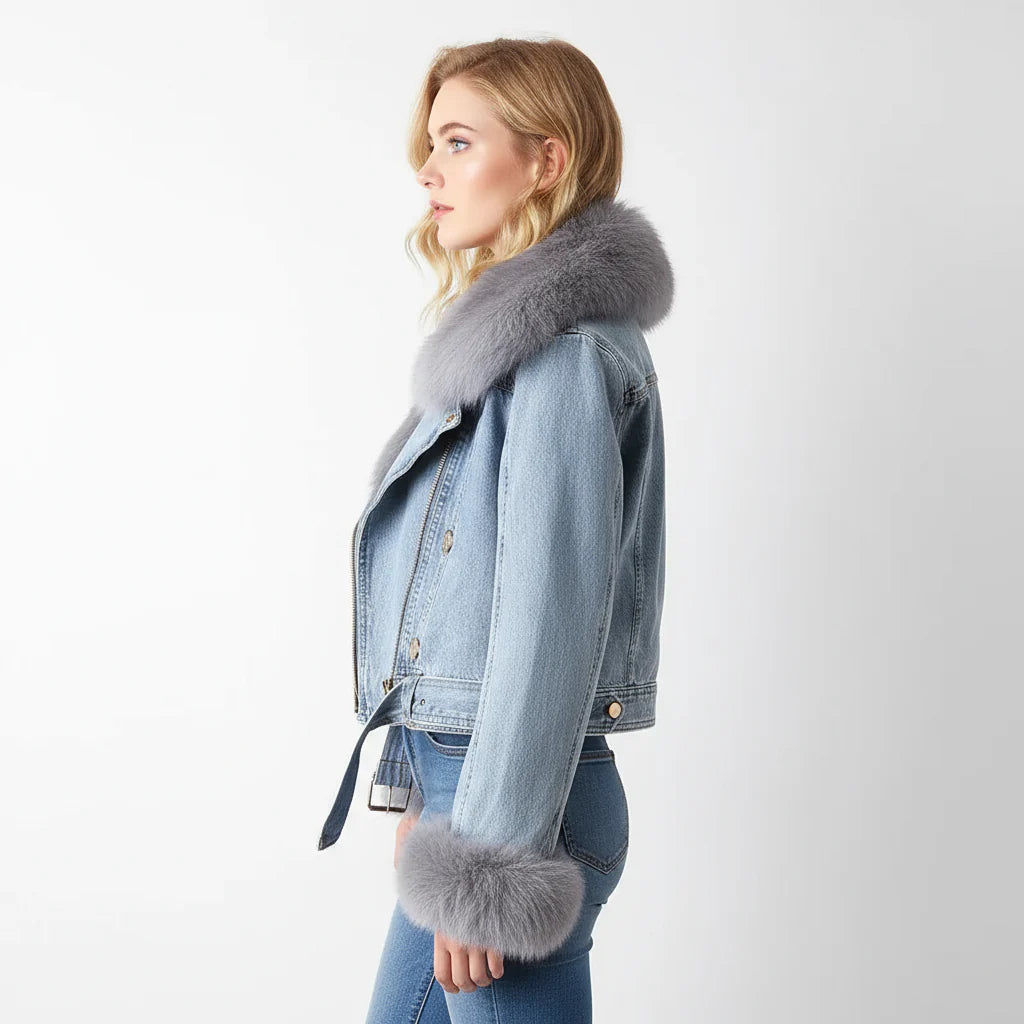 Veste en Jean d’Hiver pour Femme | Doublure Chaude en Fausse Fourrure