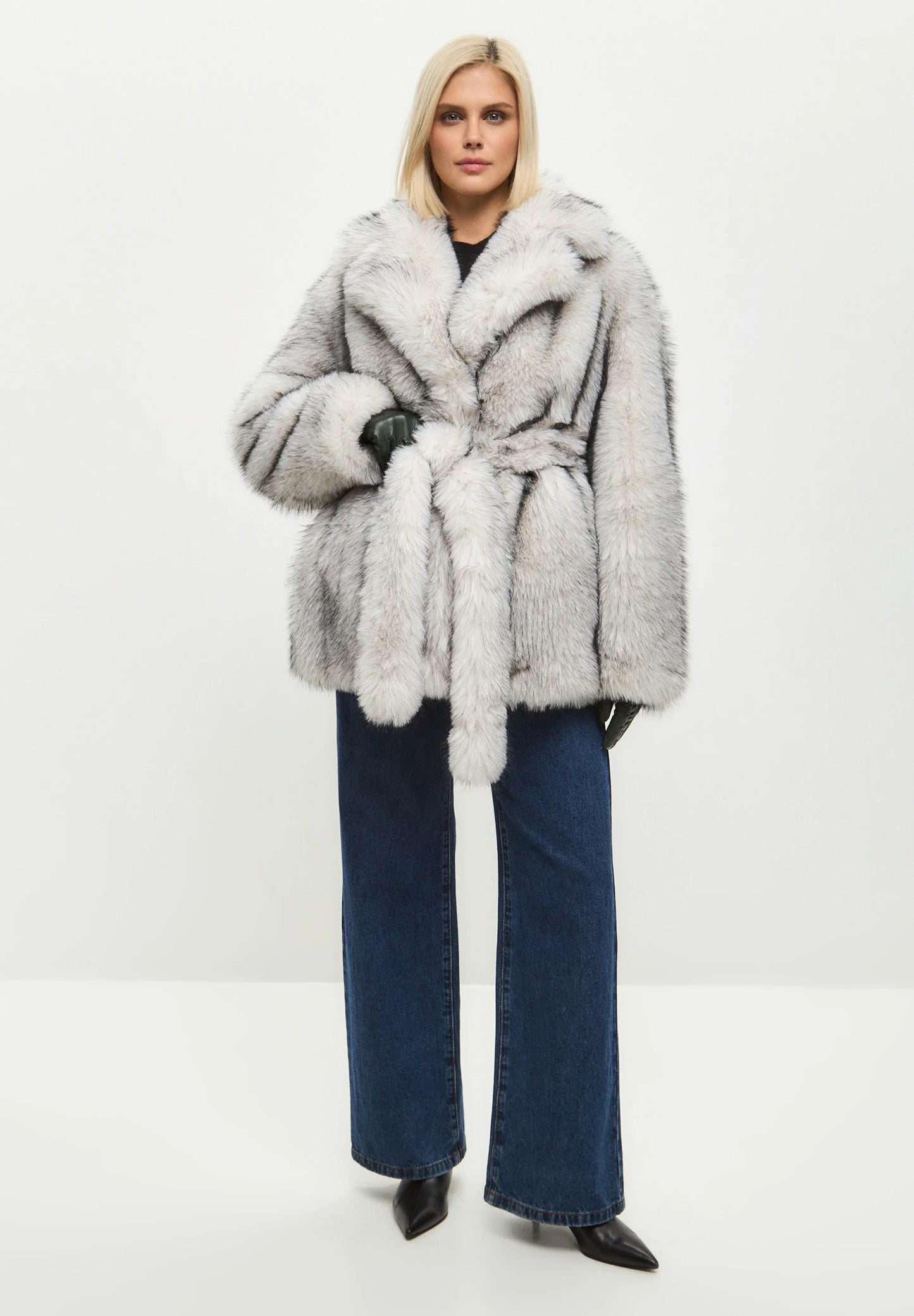 Manteau Femme en Fausse Fourrure | Style Hivernal Luxe avec Ceinture