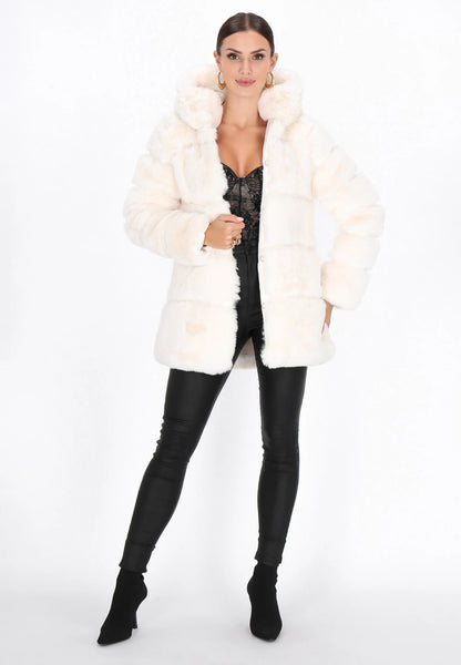 Manteau Femme en Fausse Fourrure | Design Élégant avec Manches Volumineuses