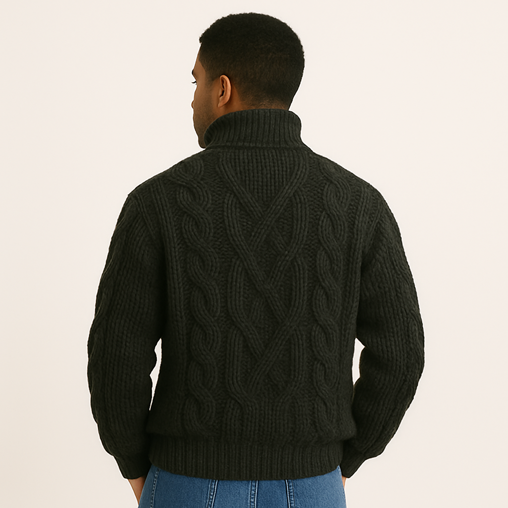 Pull à Col Roulé pour Homme – Maille Épaisse et Chaleureuse